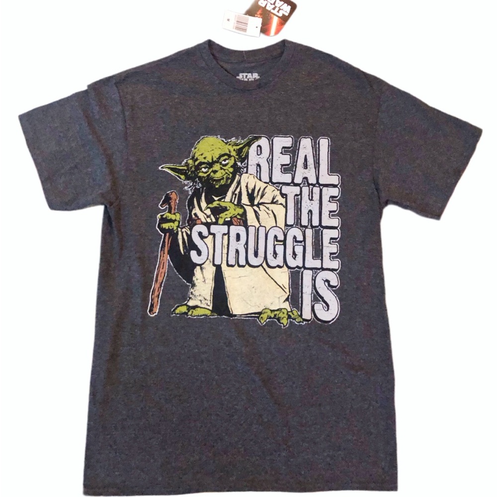 Star Wars Dark Gray Heather Yoda Short SleeveTee Sz M